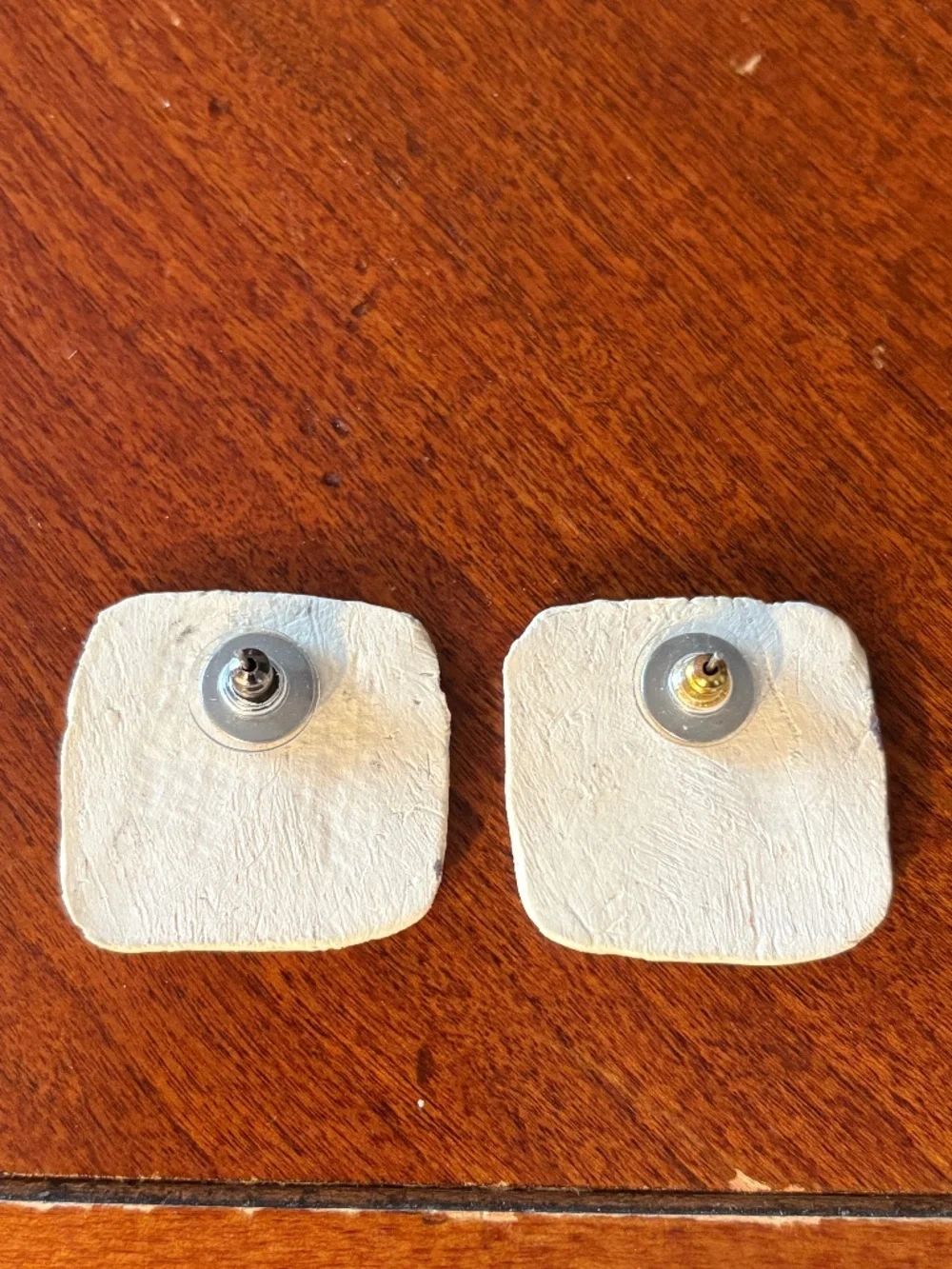 Vintage Mid-Century Modern Abstract Ceramic Statement Brooch & Stud Earrings Set